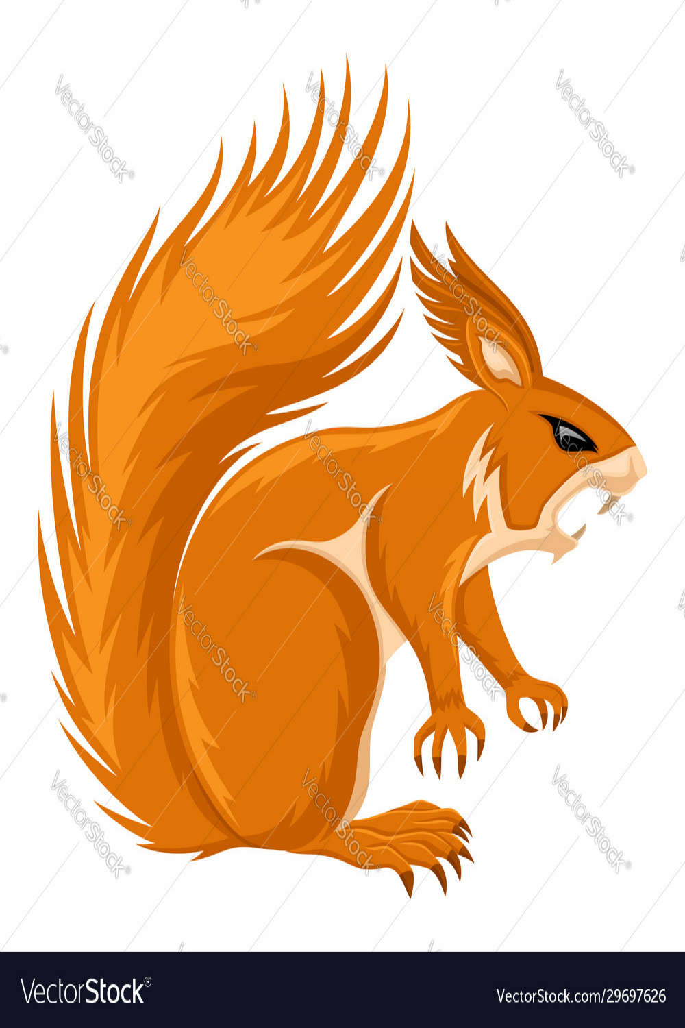 Angry orange squirrel Royalty Free Vector Image
