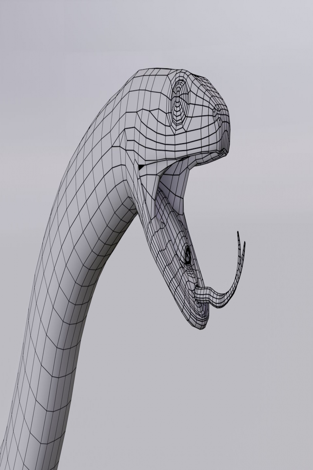 Animated Black White Snake D Model $ - .blend .cd .fbx