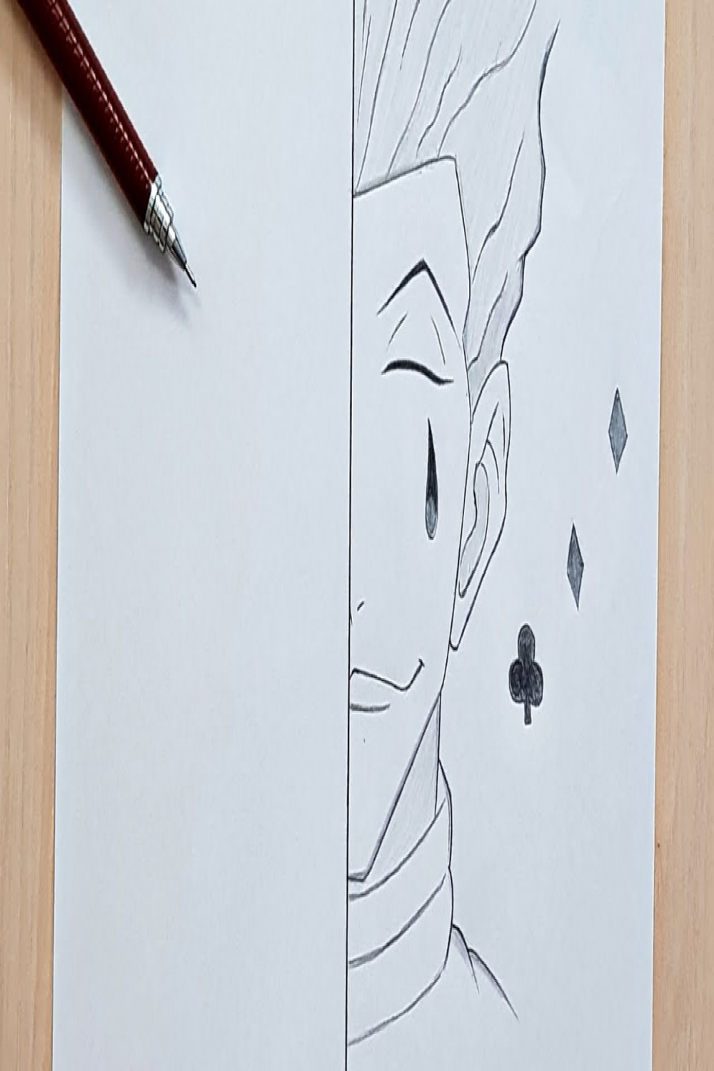 Anime sketch : How to draw Hisoka HxH easy half face  step by step