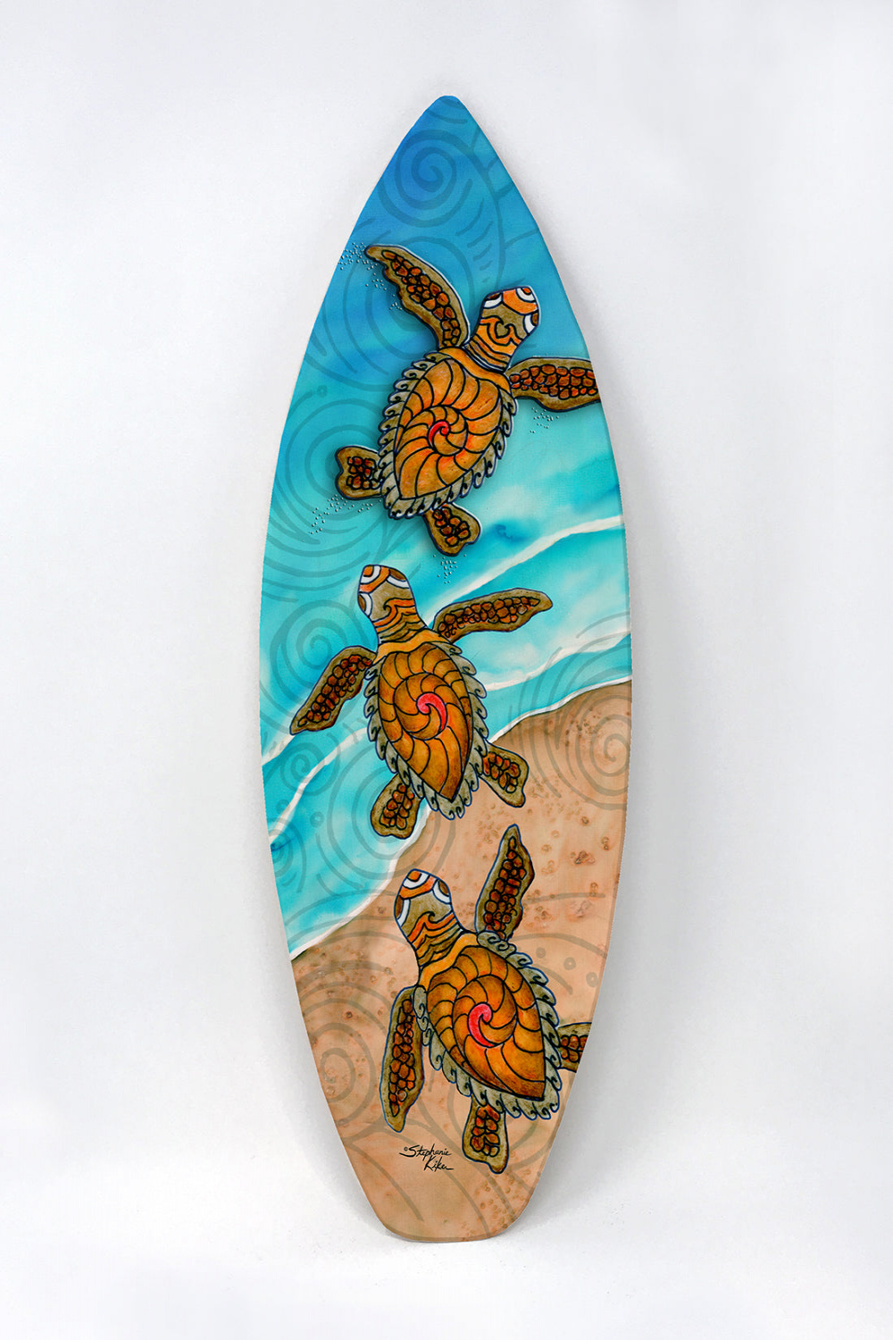 Baby Turtles Surfboard Wall Art