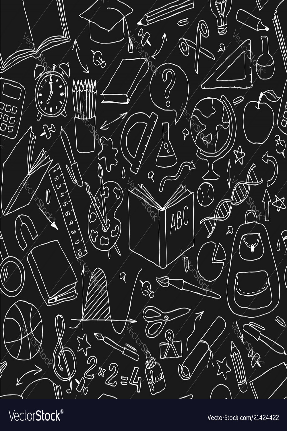 Back to school black and white doodle hand draw Vector Image