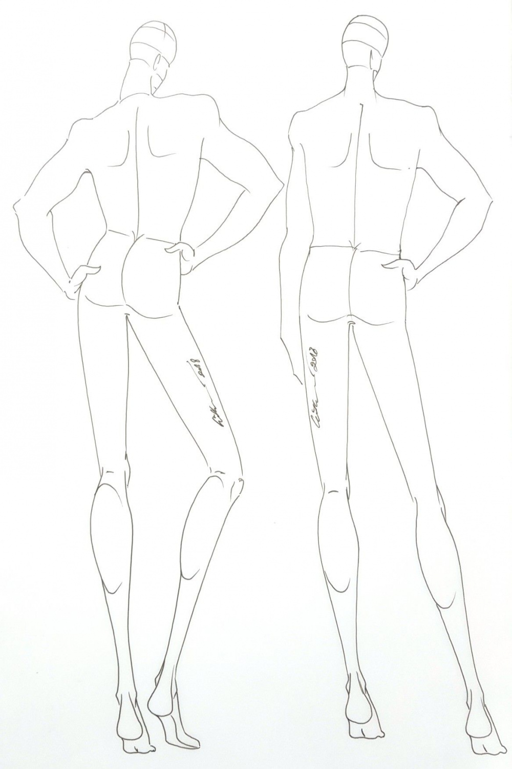 Back view Male fashion figures  Fashion model drawing, Fashion