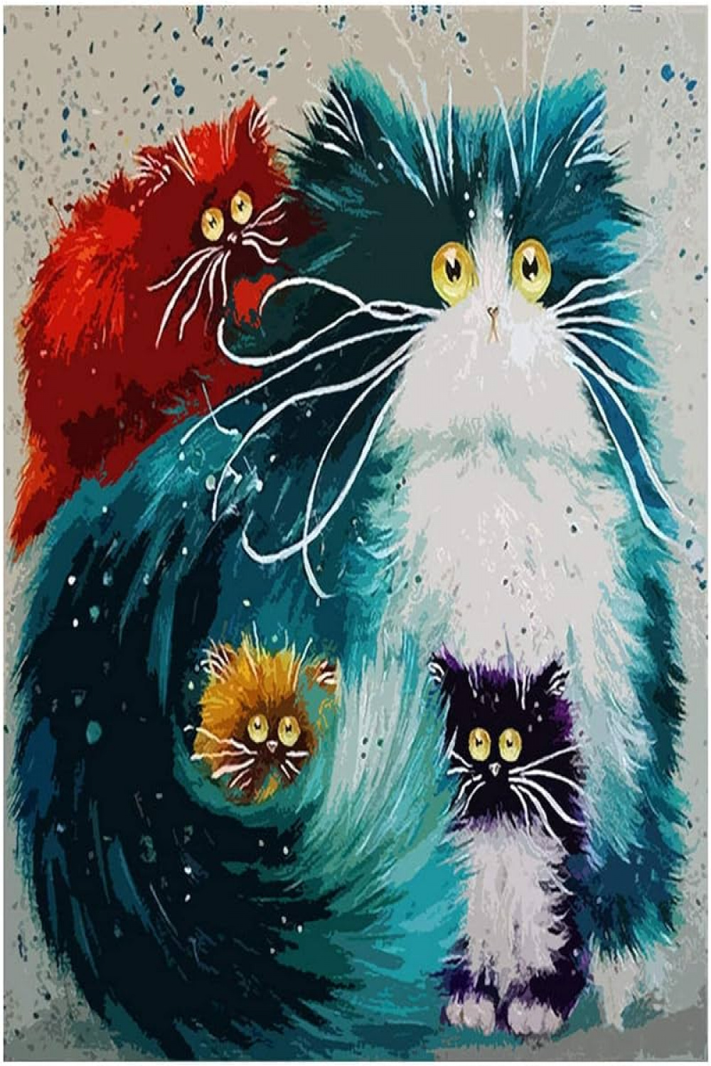 Banksy Abstract Art Colourful Cat Animal Cartoon Painting Canvas Art  Painting Drawing Pictures Children Home Decor  x  cm Frameless
