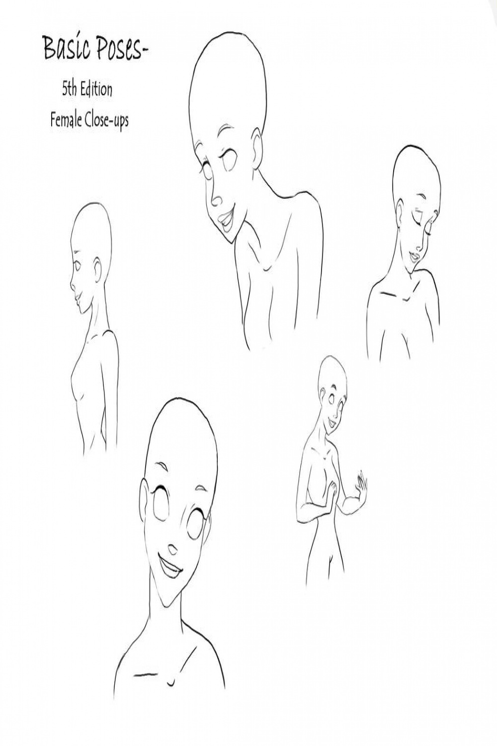 Base Poses- Female Close-up by darkflower on DeviantArt