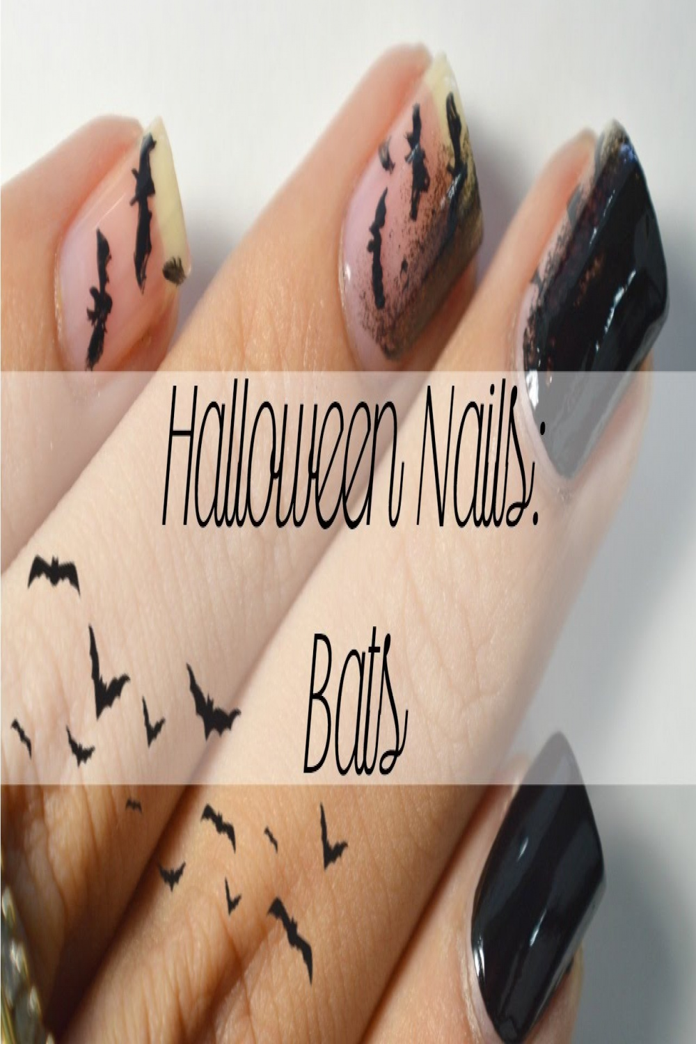 Bats Nail Art Tutorial - Halloween Nails