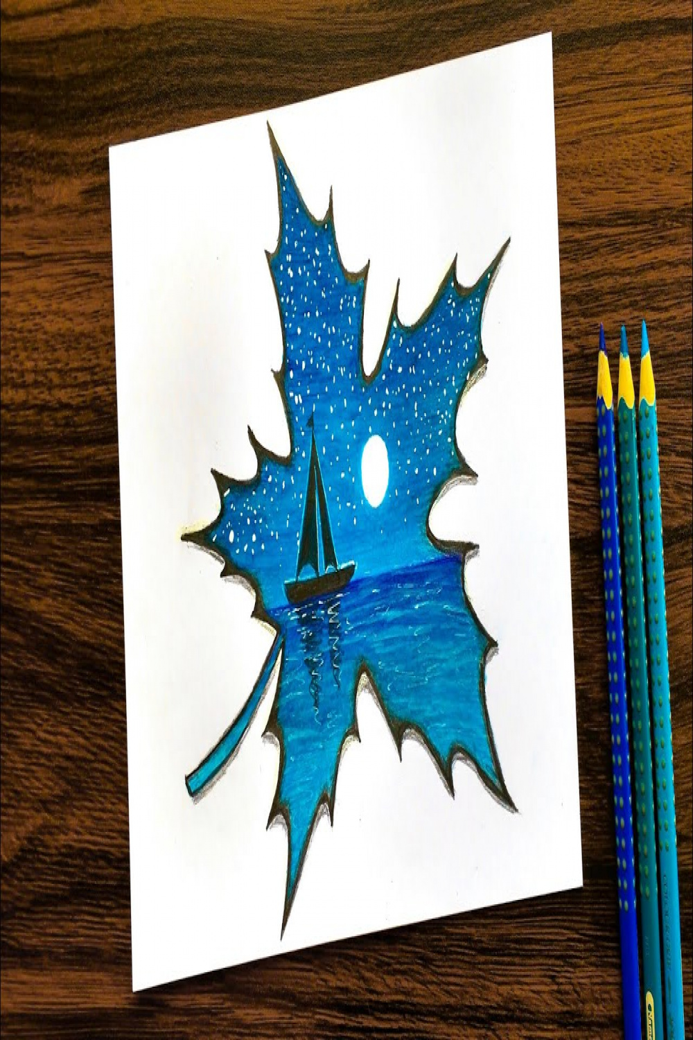 Beautiful Double Exposure Drawing for beginners with water colour pencils  step by step