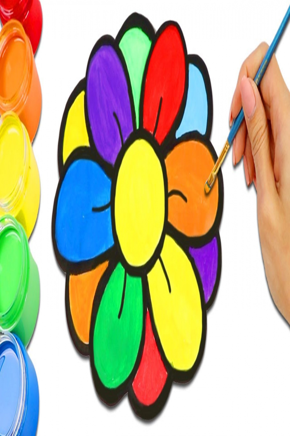 Beautiful Rainbow Flowers Drawing, Coloring, and Painting Arts & Crafts for  Kids!