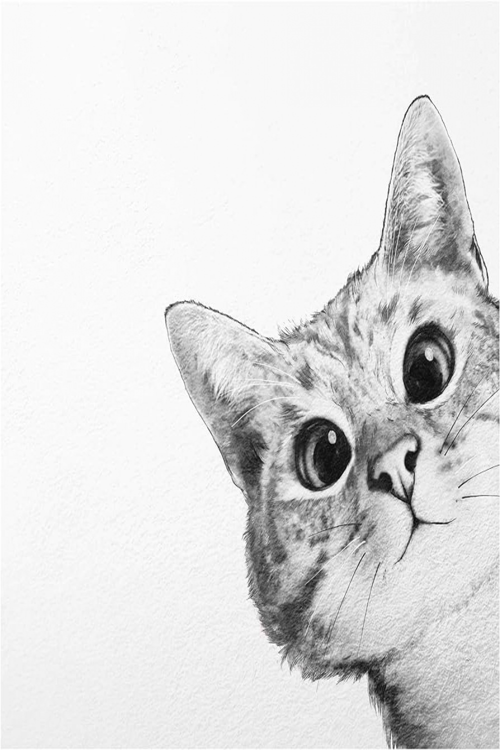 Bilderwelten Glass Picture Gallery Print Illustration Cat Drawing
