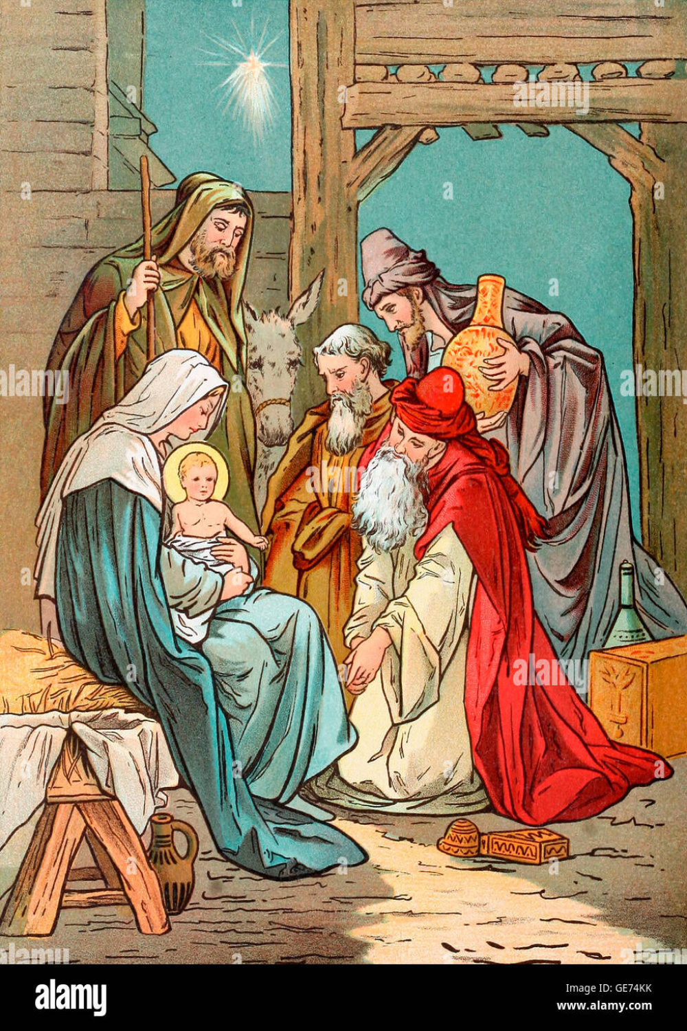 Birth of jesus drawing hi-res stock photography and images - Alamy