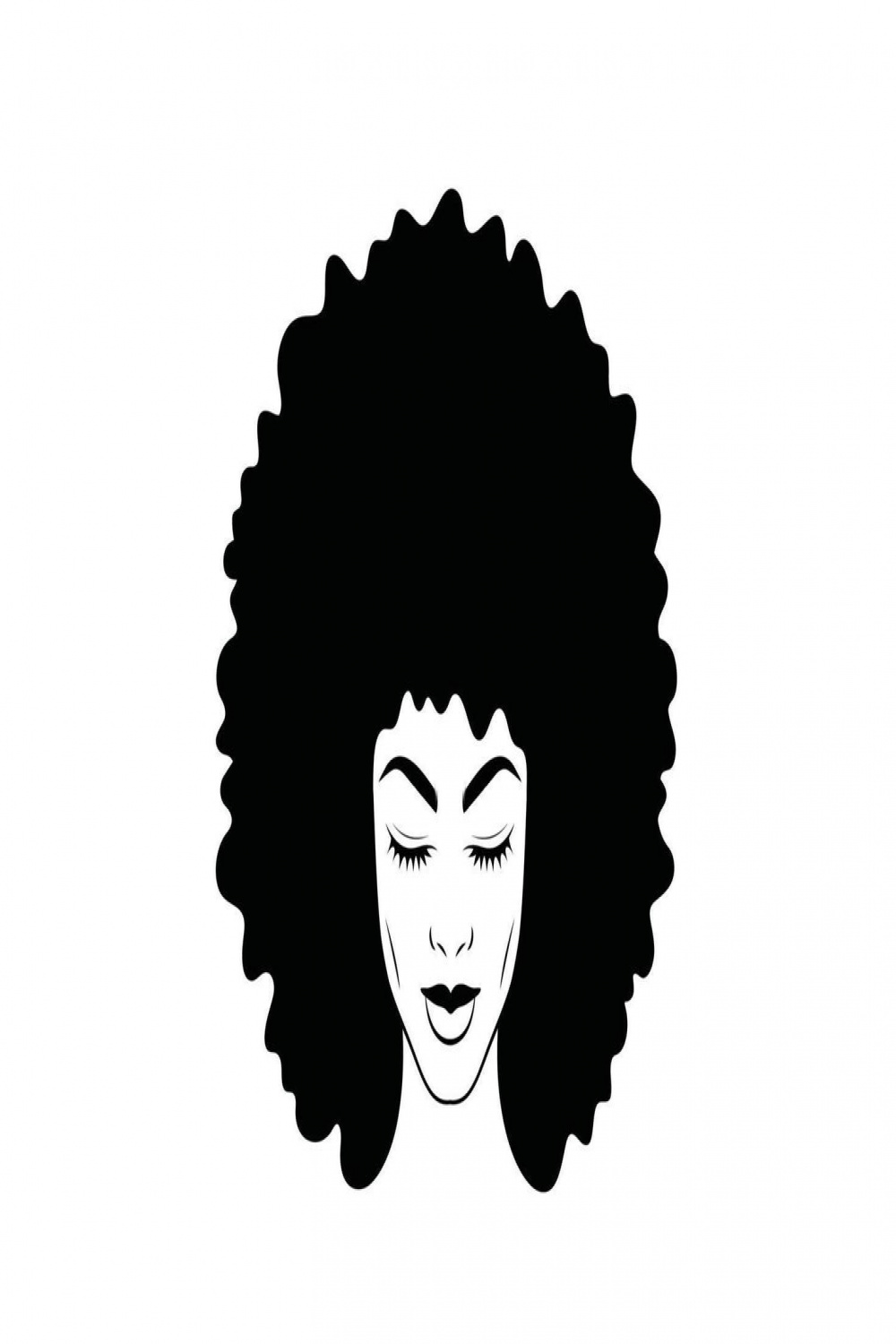 Black African American girl woman beautiful lady head face vector