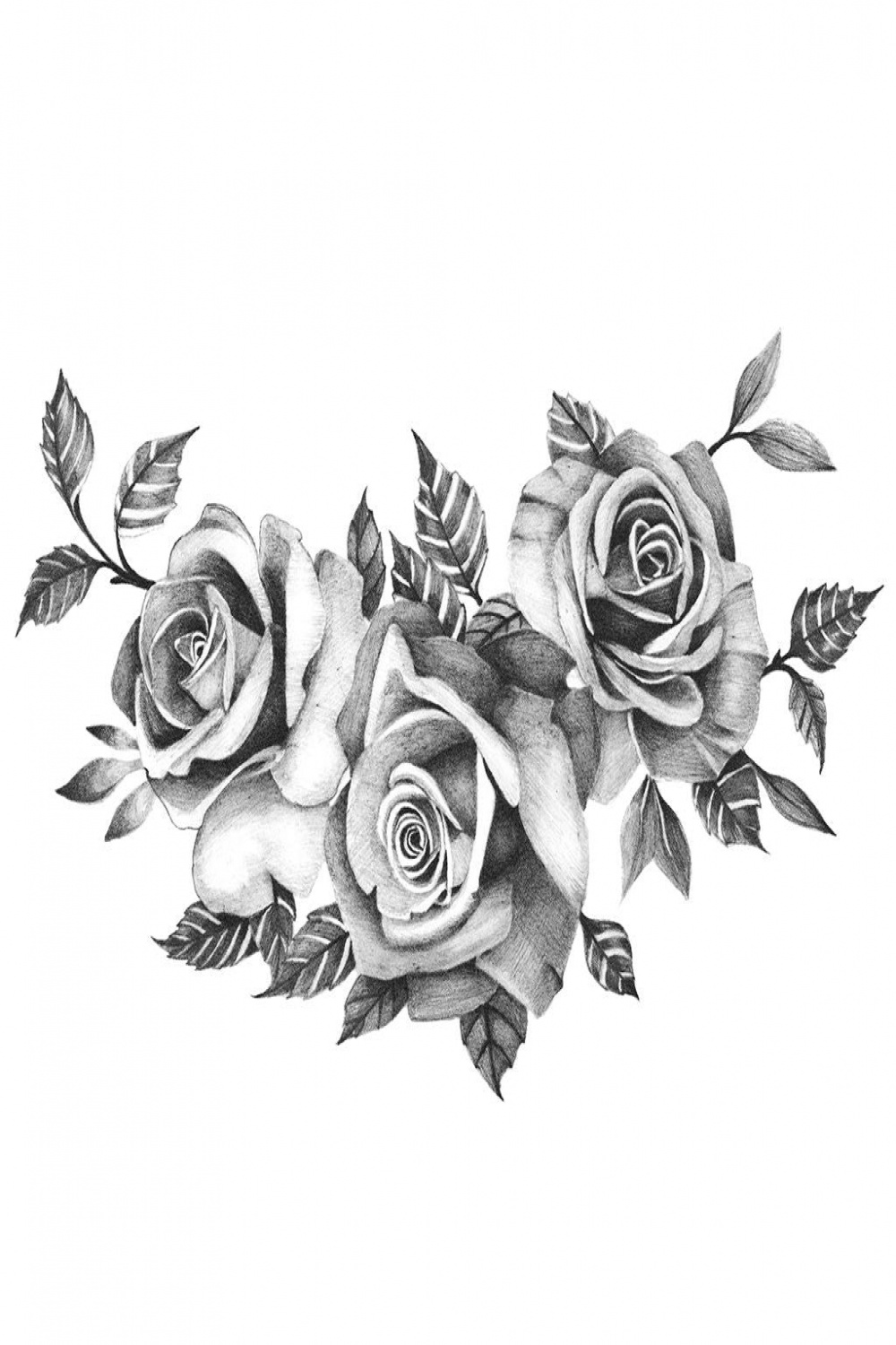Black & White Roses Temporary Tattoo – TattooIcon
