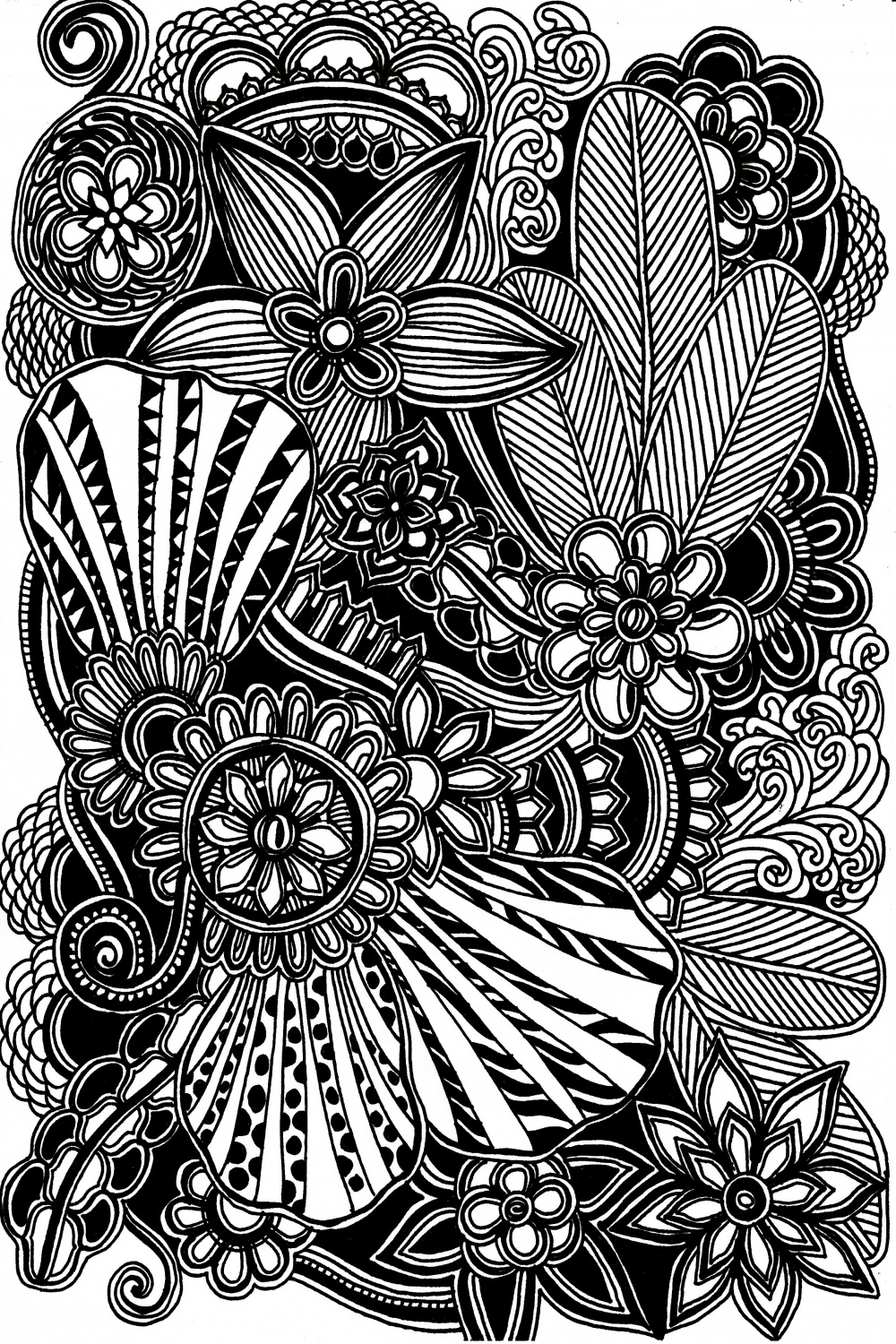 Black and white drawing using pen #forest #black #white #doodles