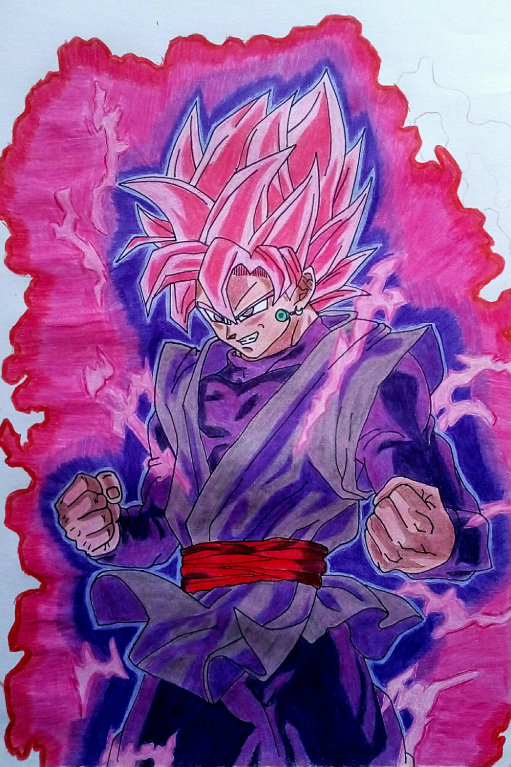 BLACK GOKU SUPER SAIYAN ROSE (,DRAWING 018) by RafaelAvd on