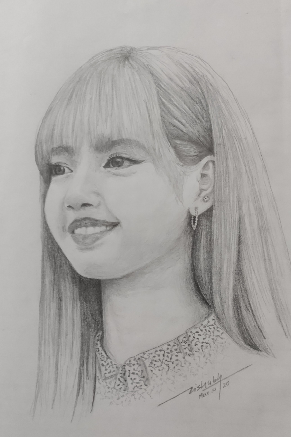 Blackpink Lisa Pencil Potrait Sketch by artistorishabh  Potrait