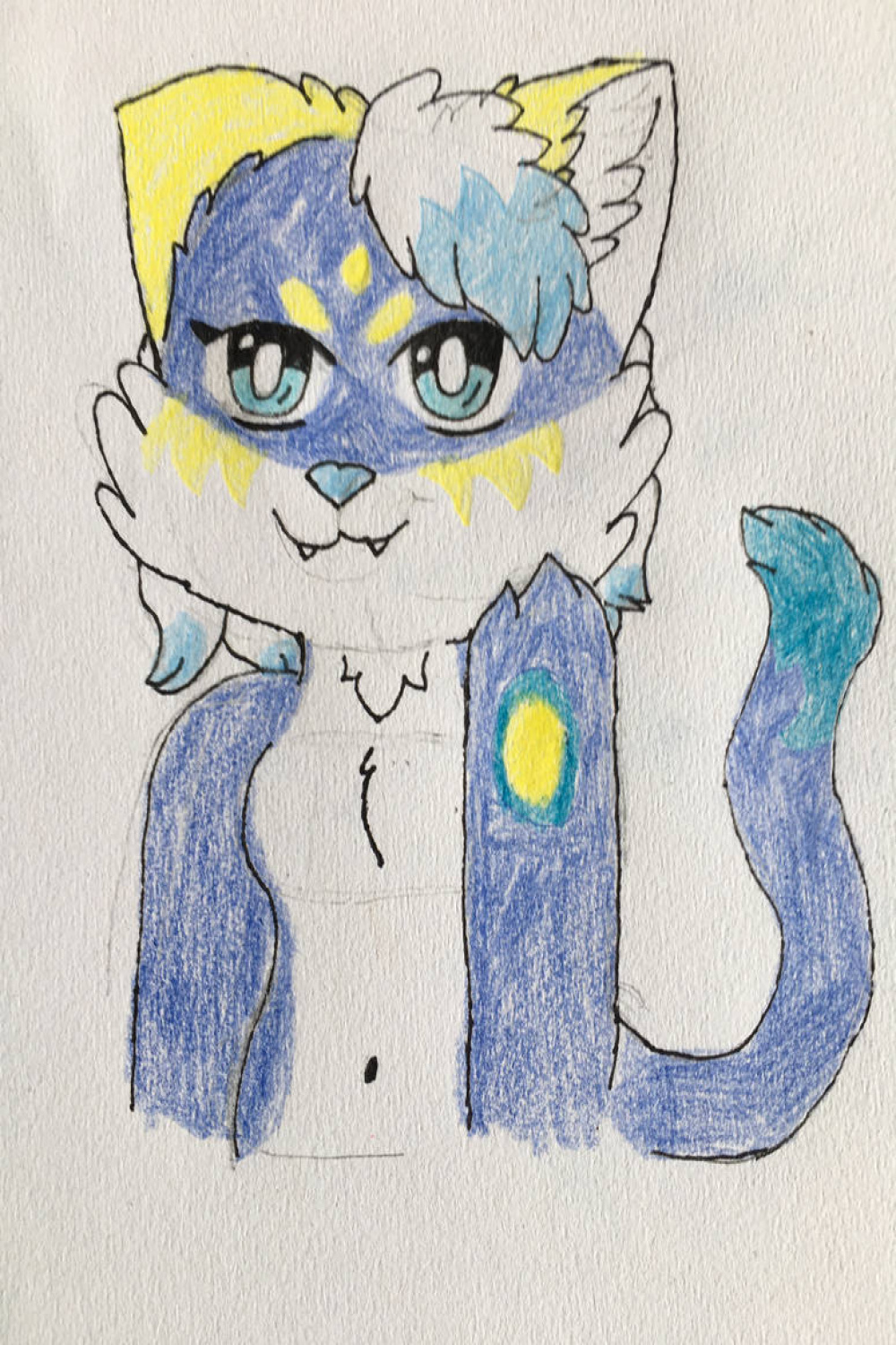 Blue and yellow cat furry by yeoqiss on DeviantArt