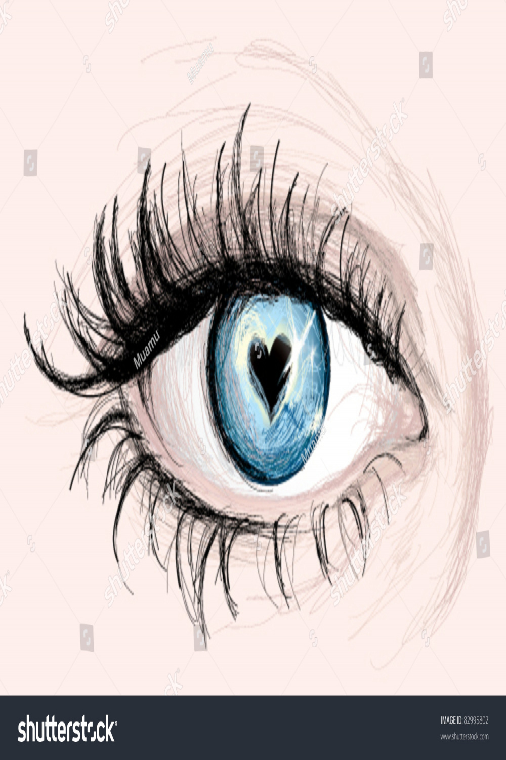 Blue Eye Pupil Like Heart Vector Stock Vector (Royalty Free
