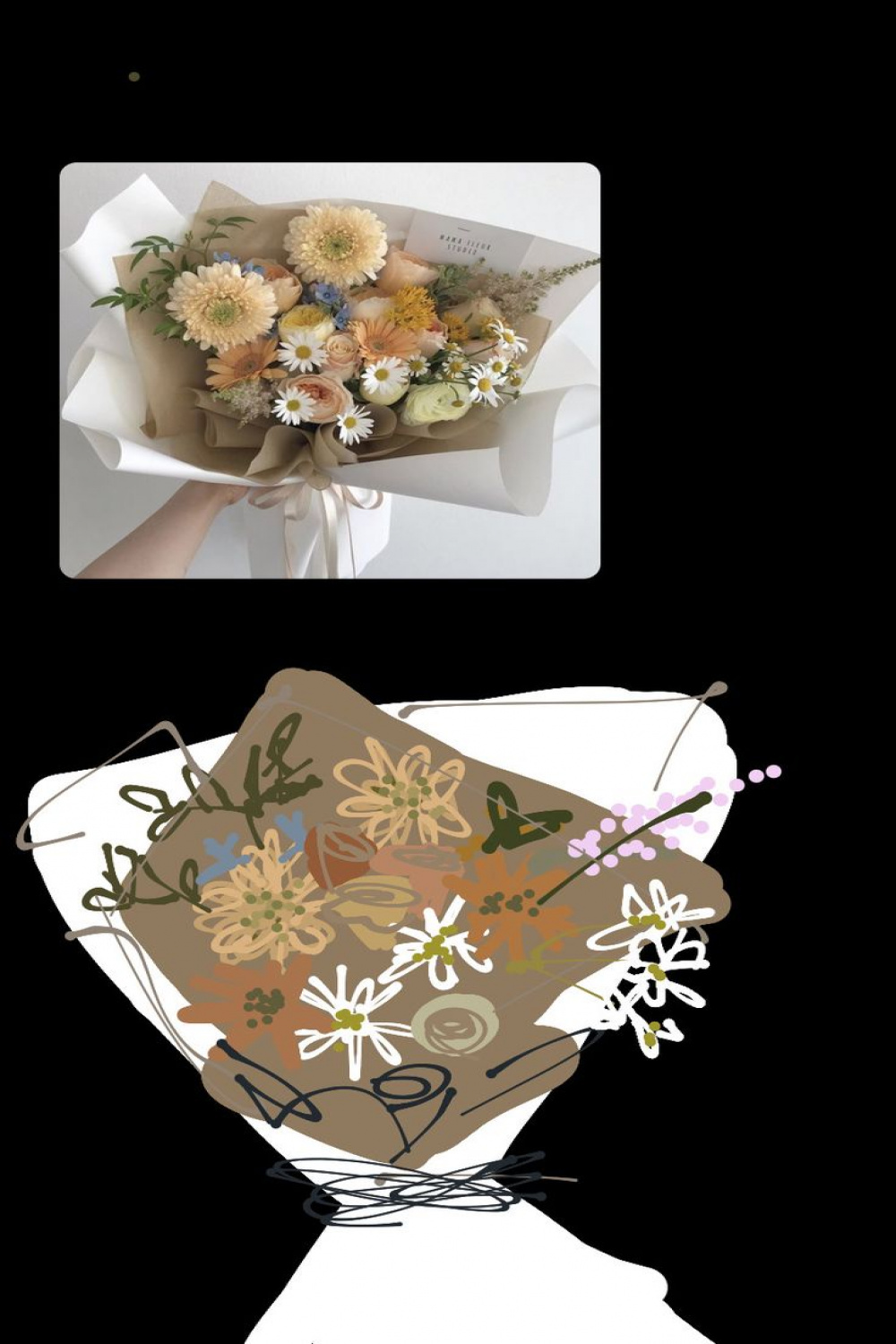 bouquet  Flower drawing, Girly art illustrations, Drawings