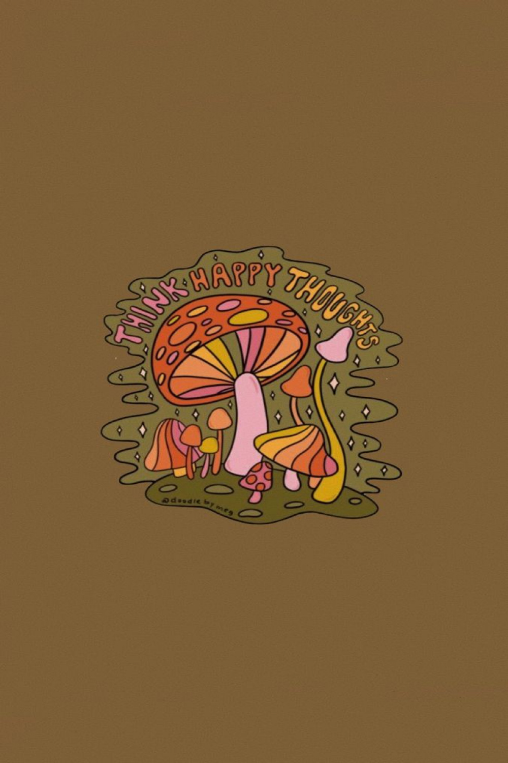 brown mushroom art groovy shroom #mushroom #mushroomart #trippy