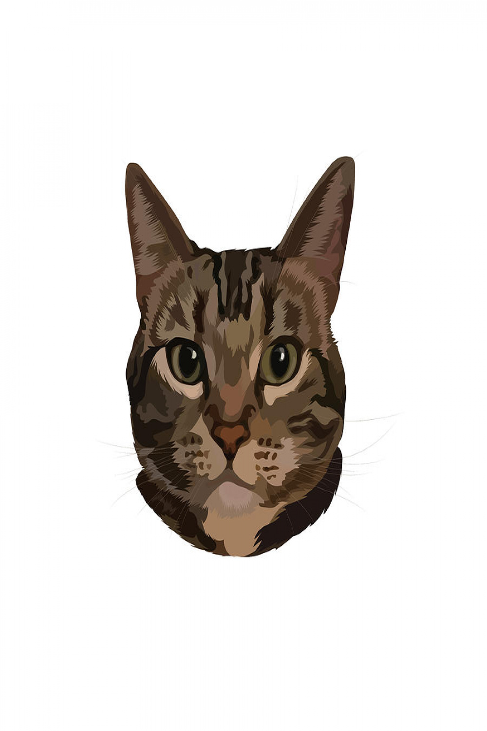 Brown Tabby Cat Illustration Art by The Bad Kitty Co