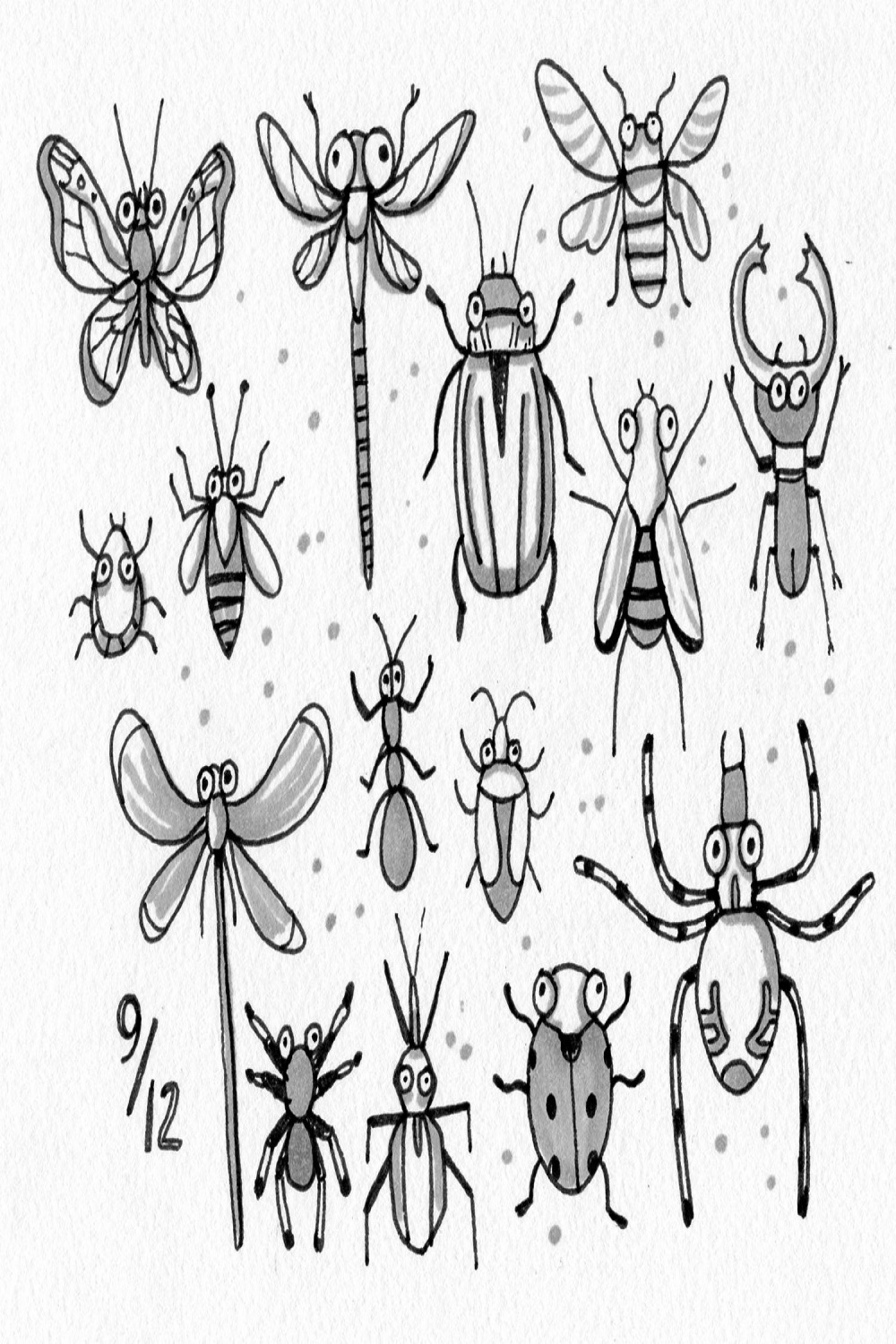 Bug doodle illustrations  Bugs drawing, Doodle art drawing