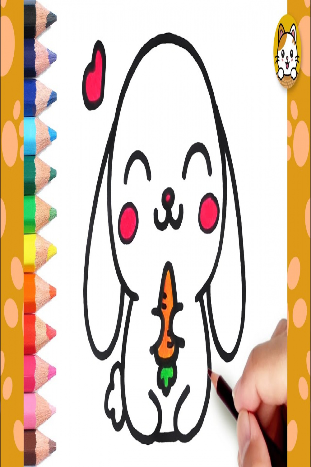 Bunny Drawing Easy  How to draw a Cute Bunny Step by Step  Kawaii Drawings