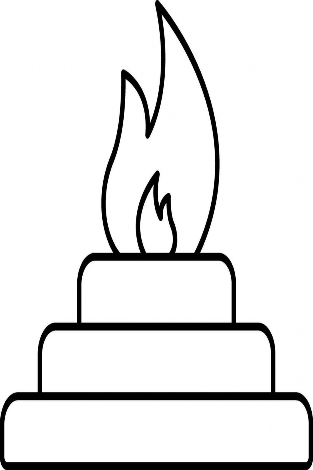 Burning Yagna Icon In Black Line Art