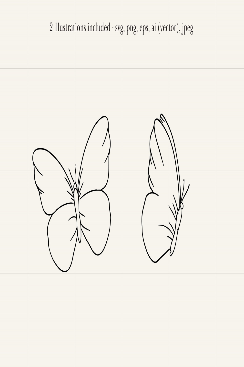 Butterfly Cutting File Simple Butterflies Butterfly Drawing - Etsy UK