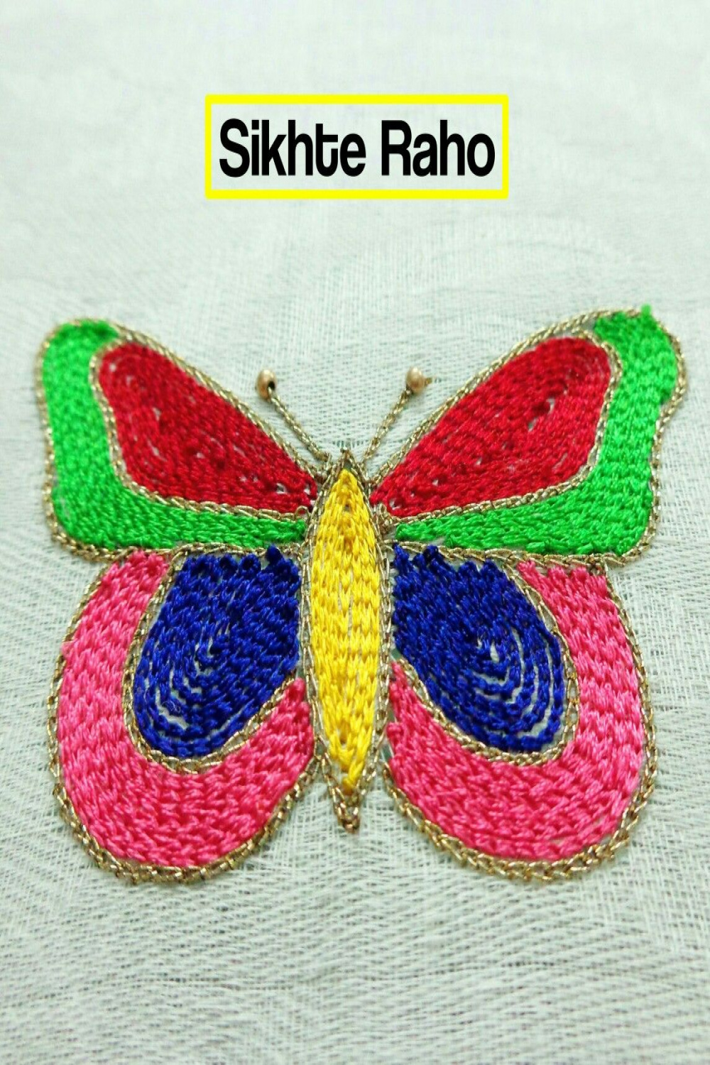 Butterfly design Aari Work  Flower embroidery designs, Hand