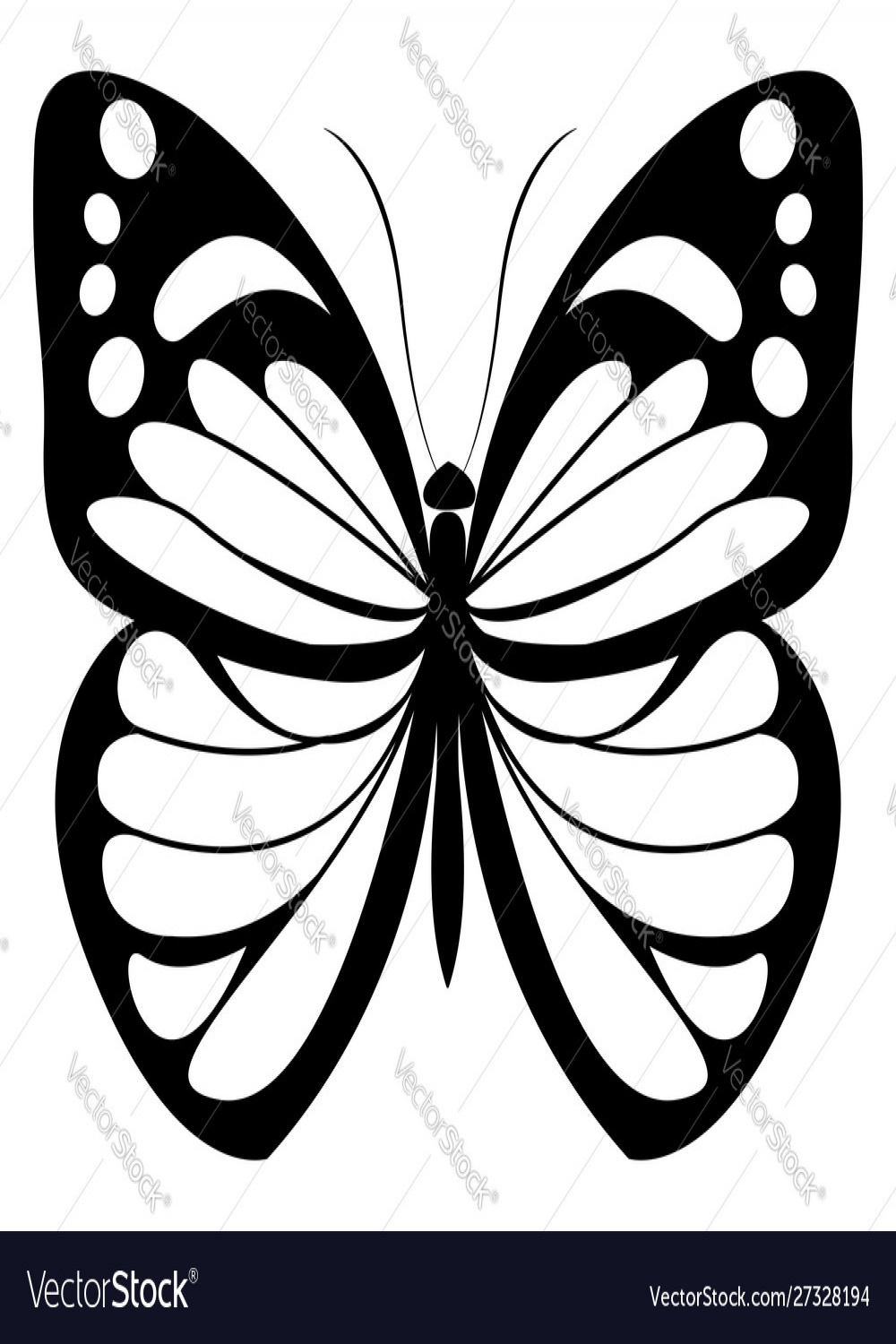Butterfly drawing on white background Royalty Free Vector