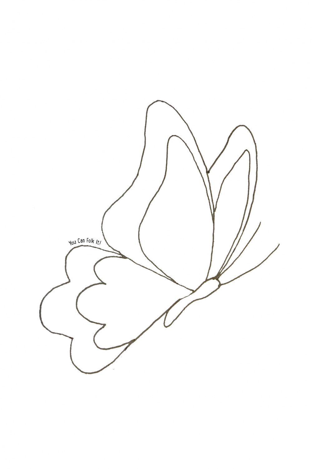 Butterfly outline - fill with brushstrokes and dots to create a