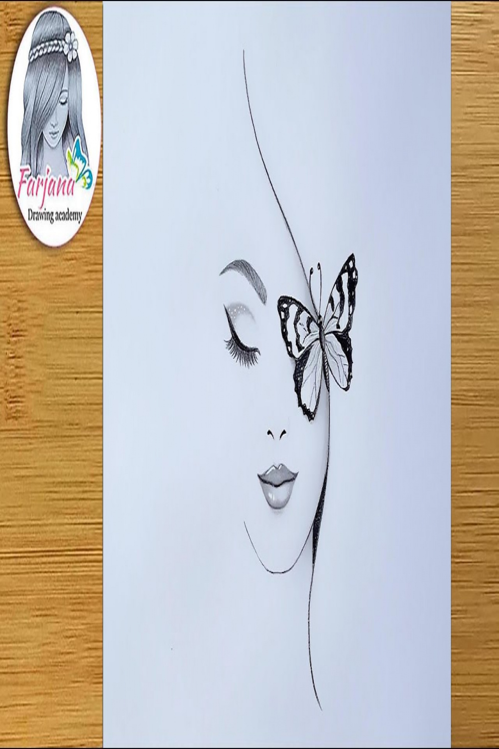 Butterfly Sitting on a Girl face - Pencil Sketch for beginners  How to  draw a Girl With Butterfly