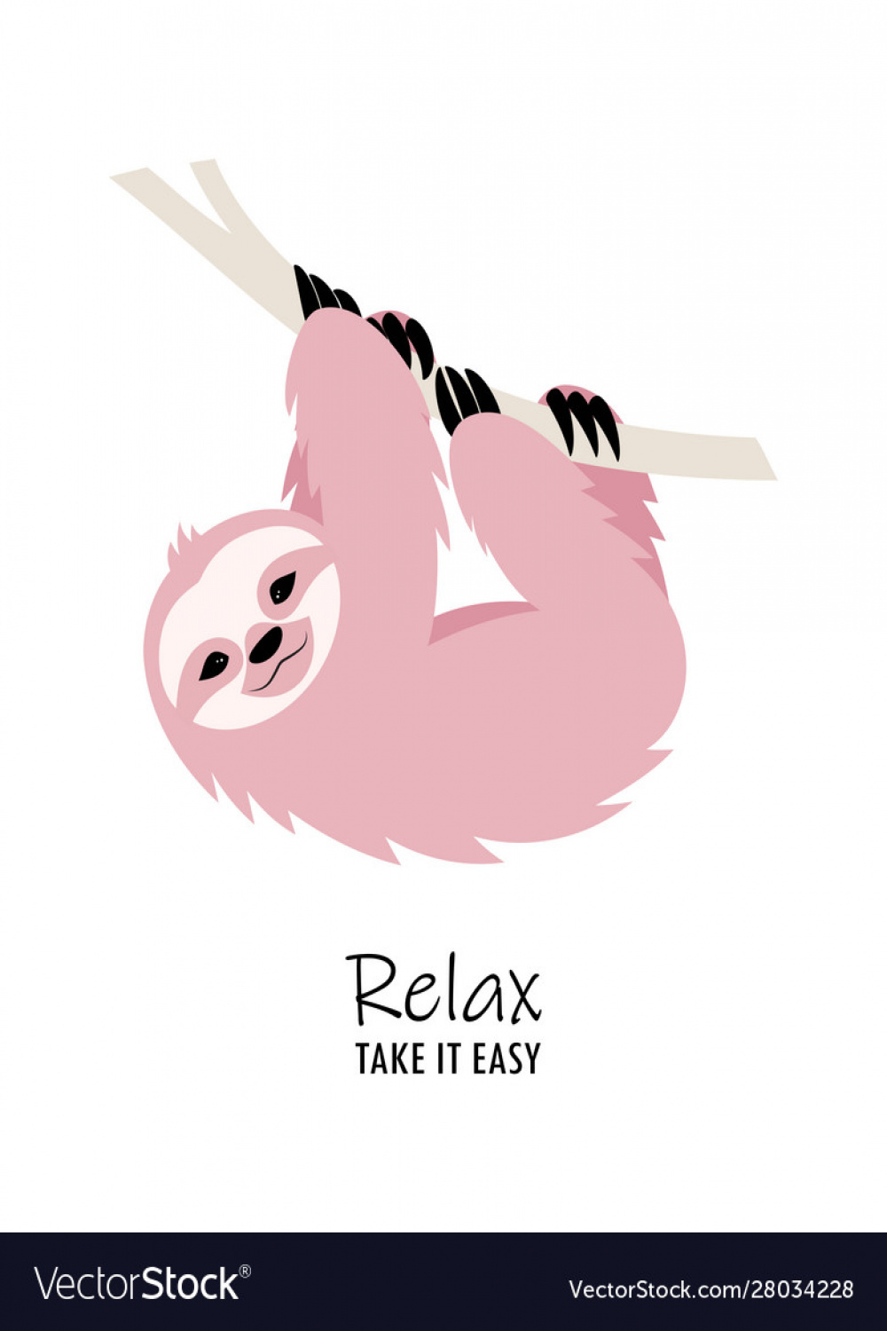 Card with cute sloth Royalty Free Vector Image