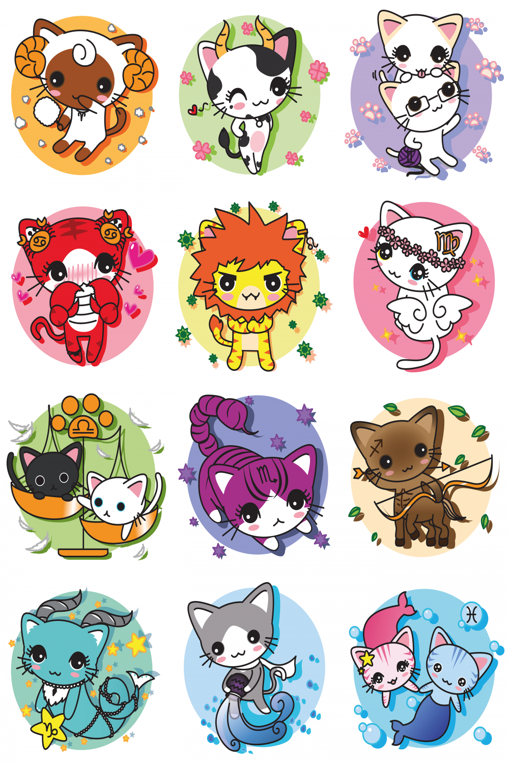 Cat Astrology: Traits by Zodiac Sign  Cute animal drawings kawaii