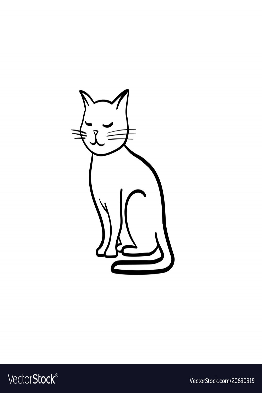 Cat hand drawn sketch icon Royalty Free Vector Image