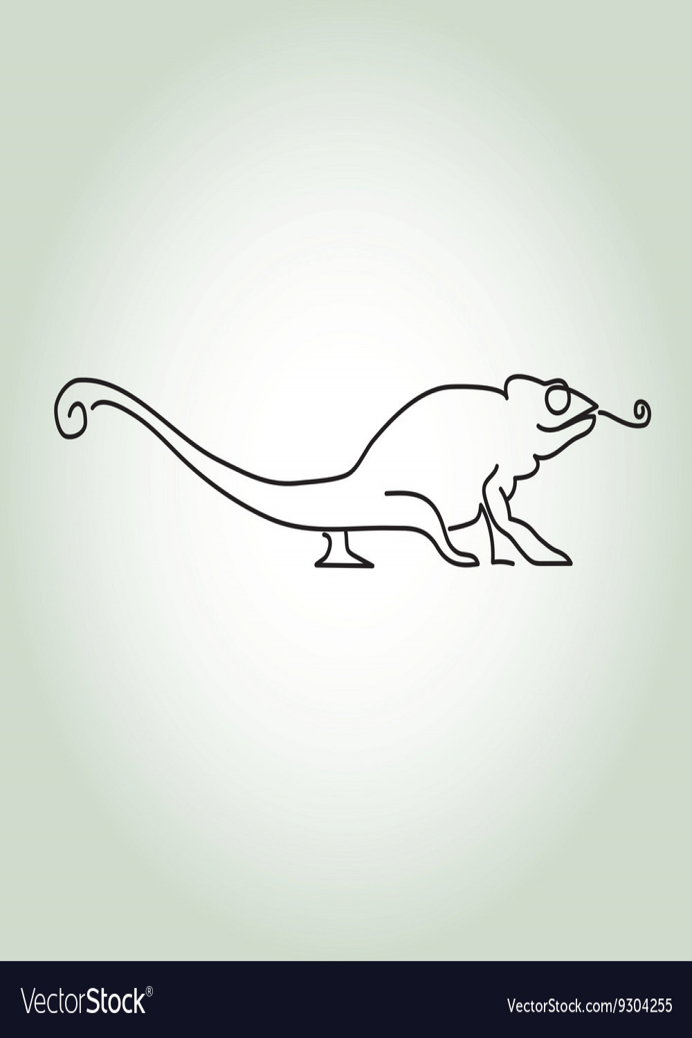 Chameleon in minimal line style Royalty Free Vector Image