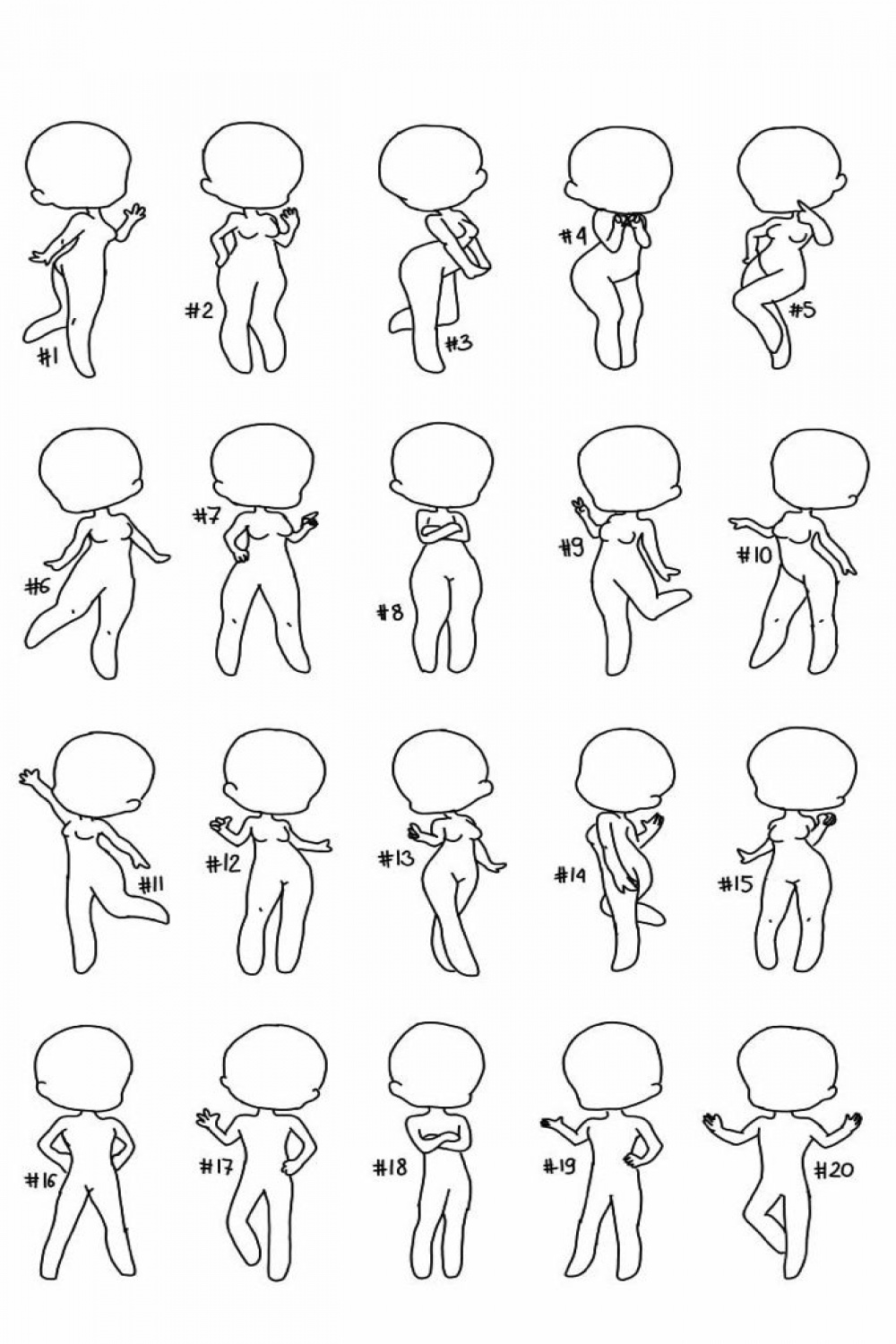Chibi Body  Desenhos de chibi, Inspiração de desenho, Tutorial de