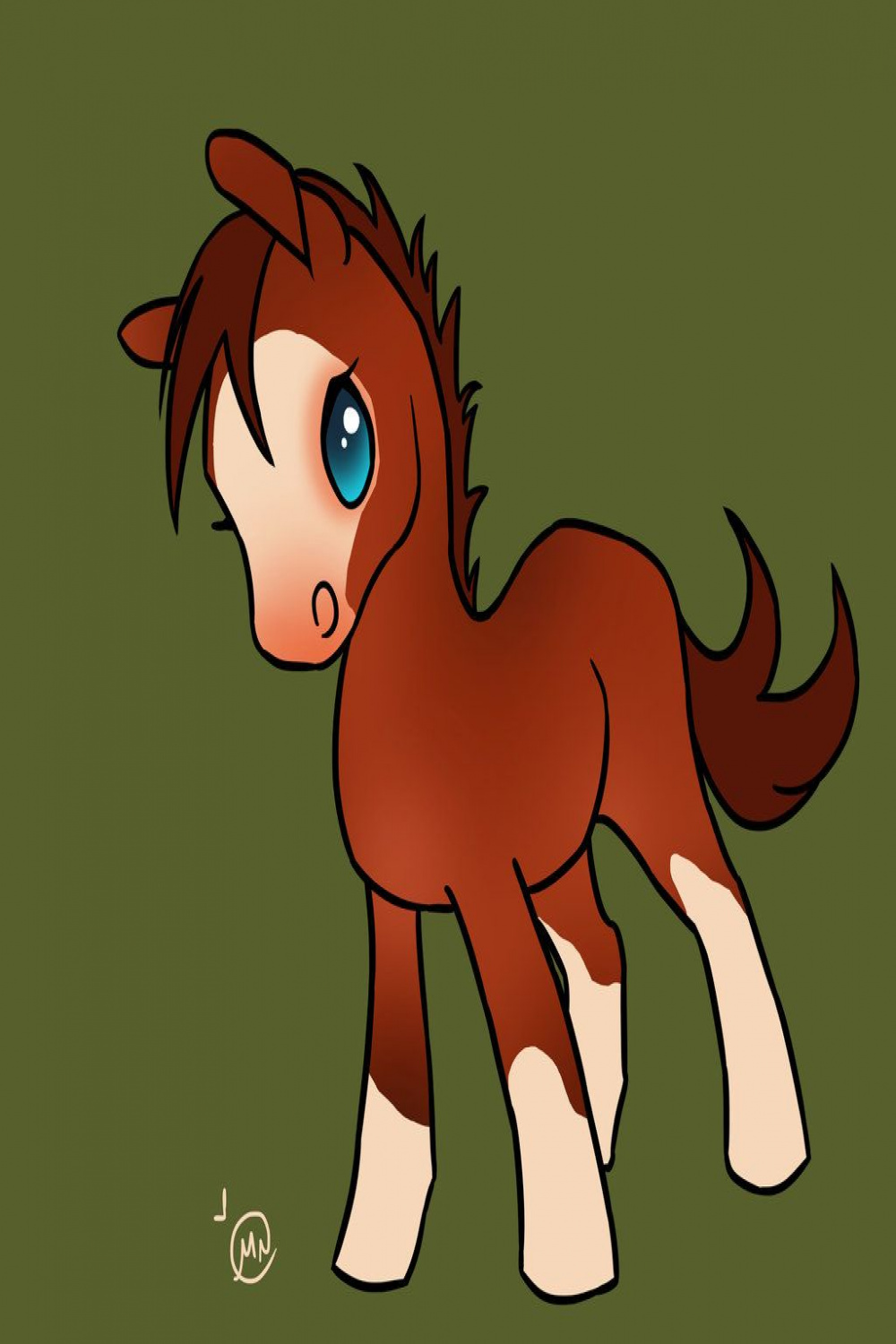 Chibi horse  Cavalos pintados, Desenhos de animais realistas