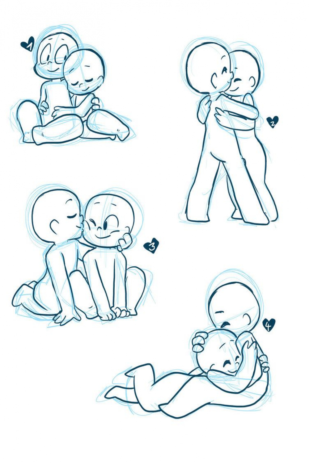Chibi Sweethearts Poses  Drawing base, Cartoon drawings, Drawings