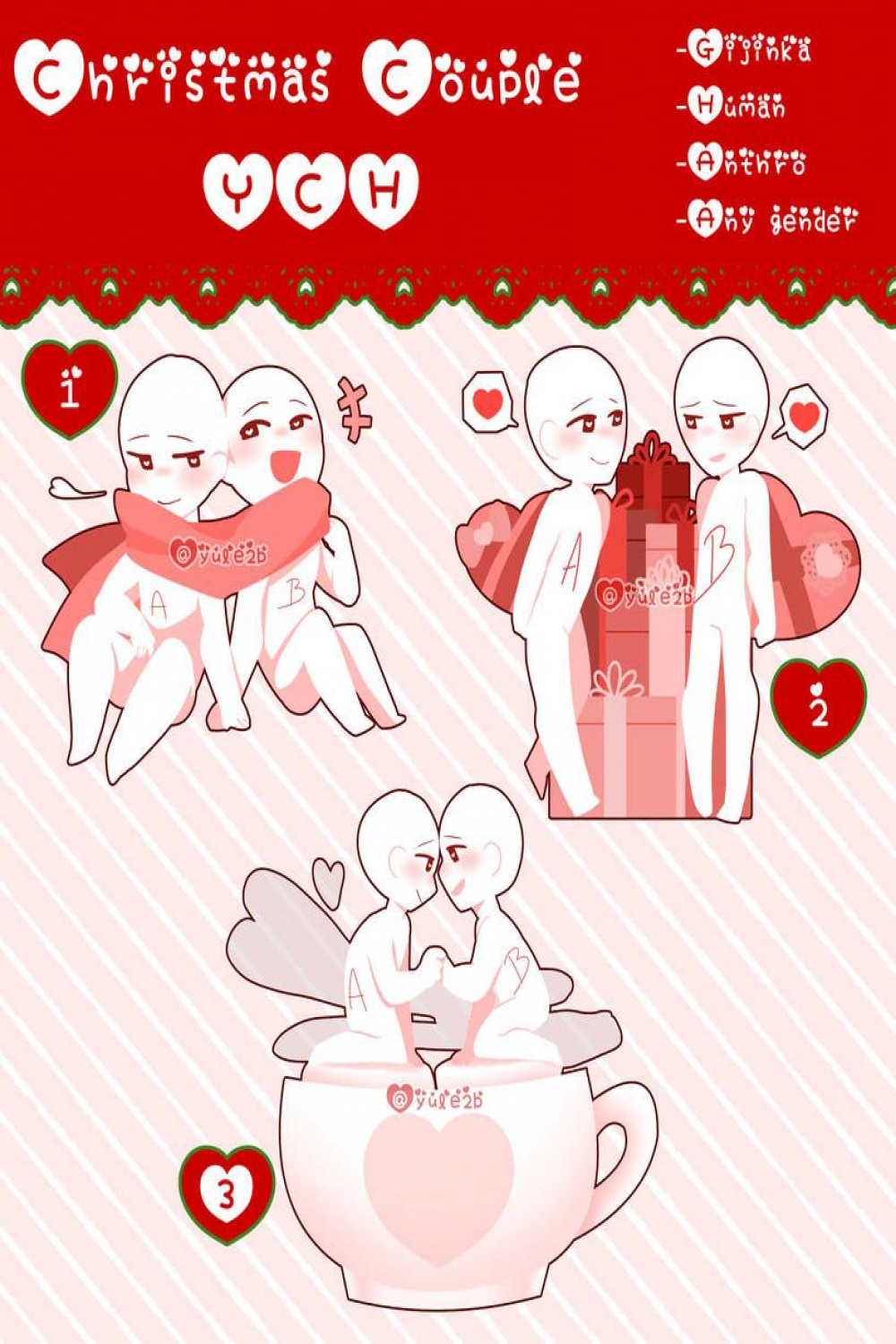 CHRISTMAS COUPLE YCH [CLOSED] by dragonyule  Drawing base