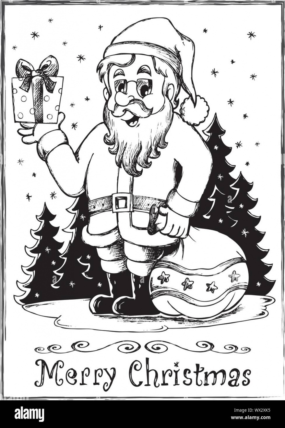 Christmas drawing Black and White Stock Photos & Images - Alamy