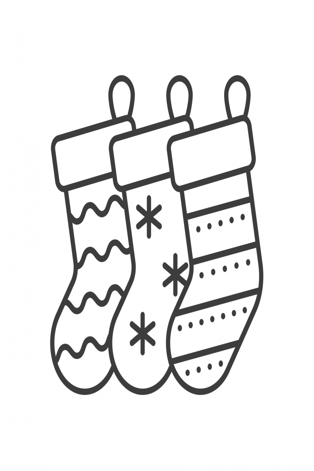 Christmas gift socks linear icon. Thin line illustration