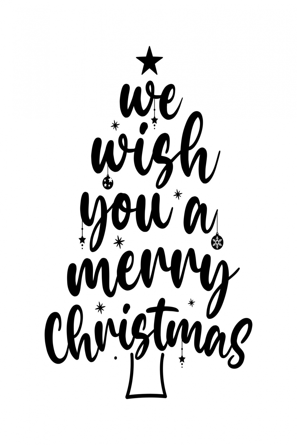 Christmas wish winter lettering greeting card