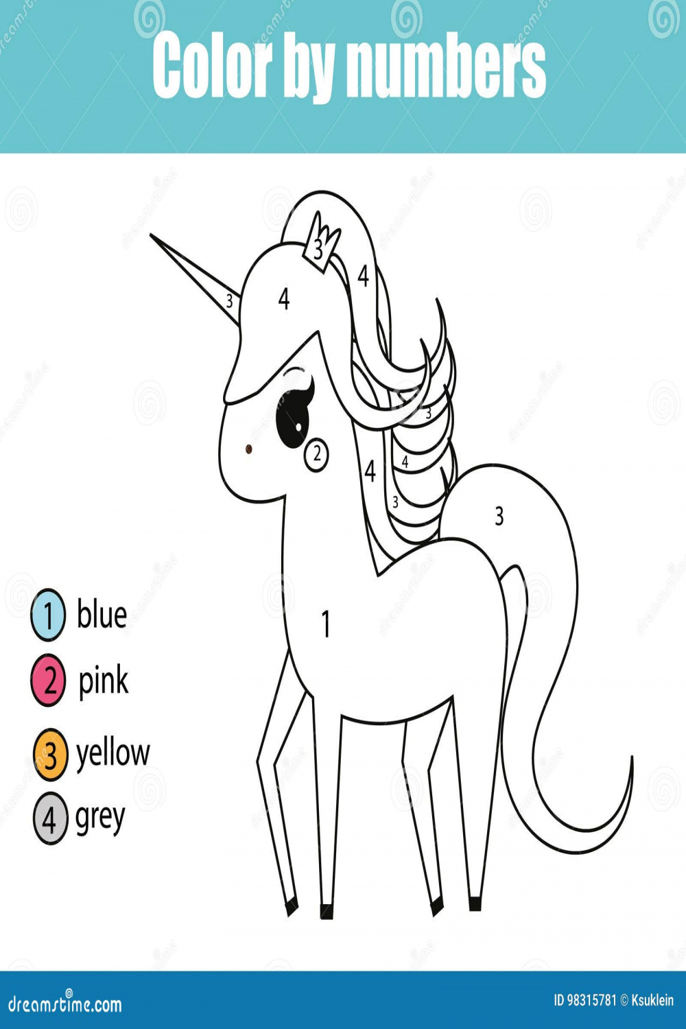 Coloring Page with Unicorn Character