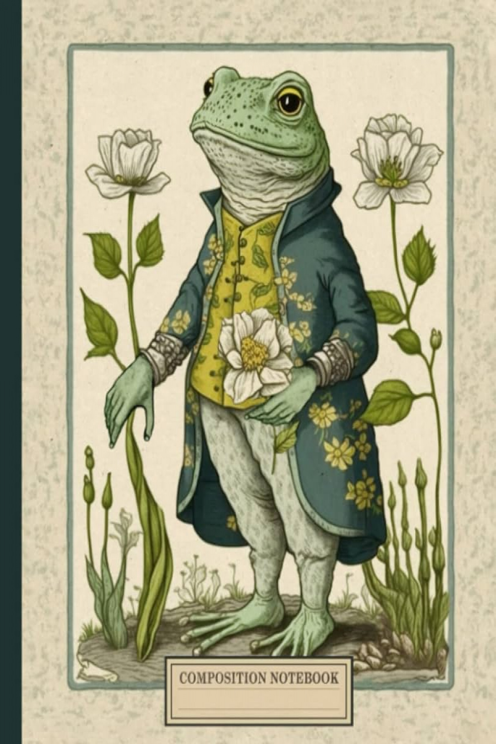 Composition Notebook Vintage Frog and Flowers Illustration: Aesthetic  College Ruled Journal, Victorian Illustration Cover (for School, College,