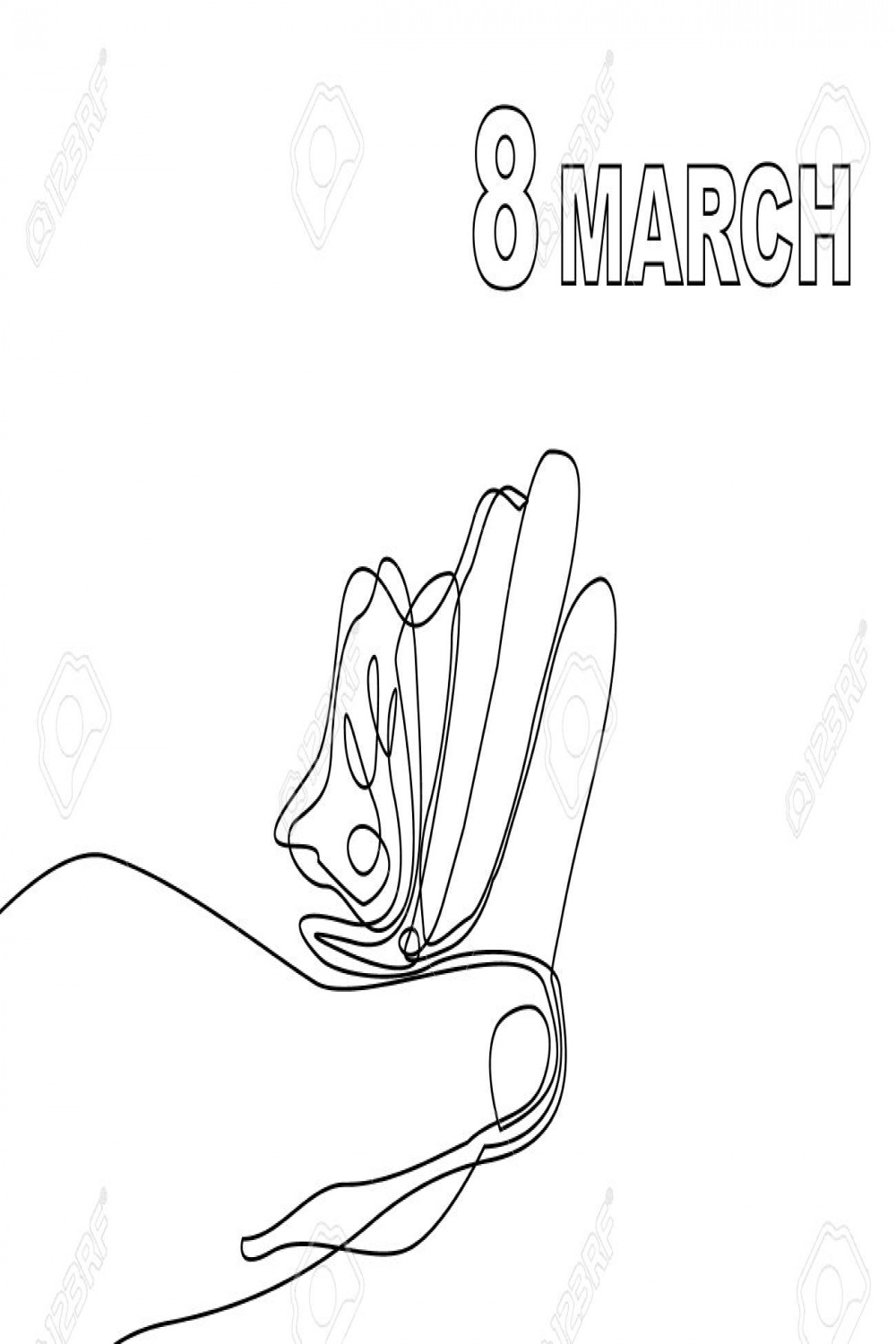 Continuous Line Drawing, th Of March Celebration Concept