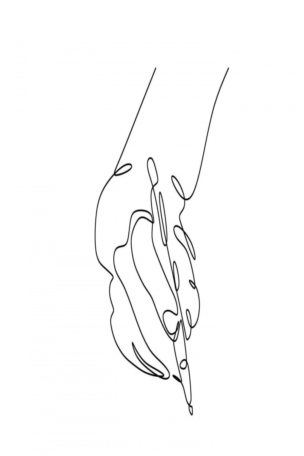 Continuous one line drawing of hand writing