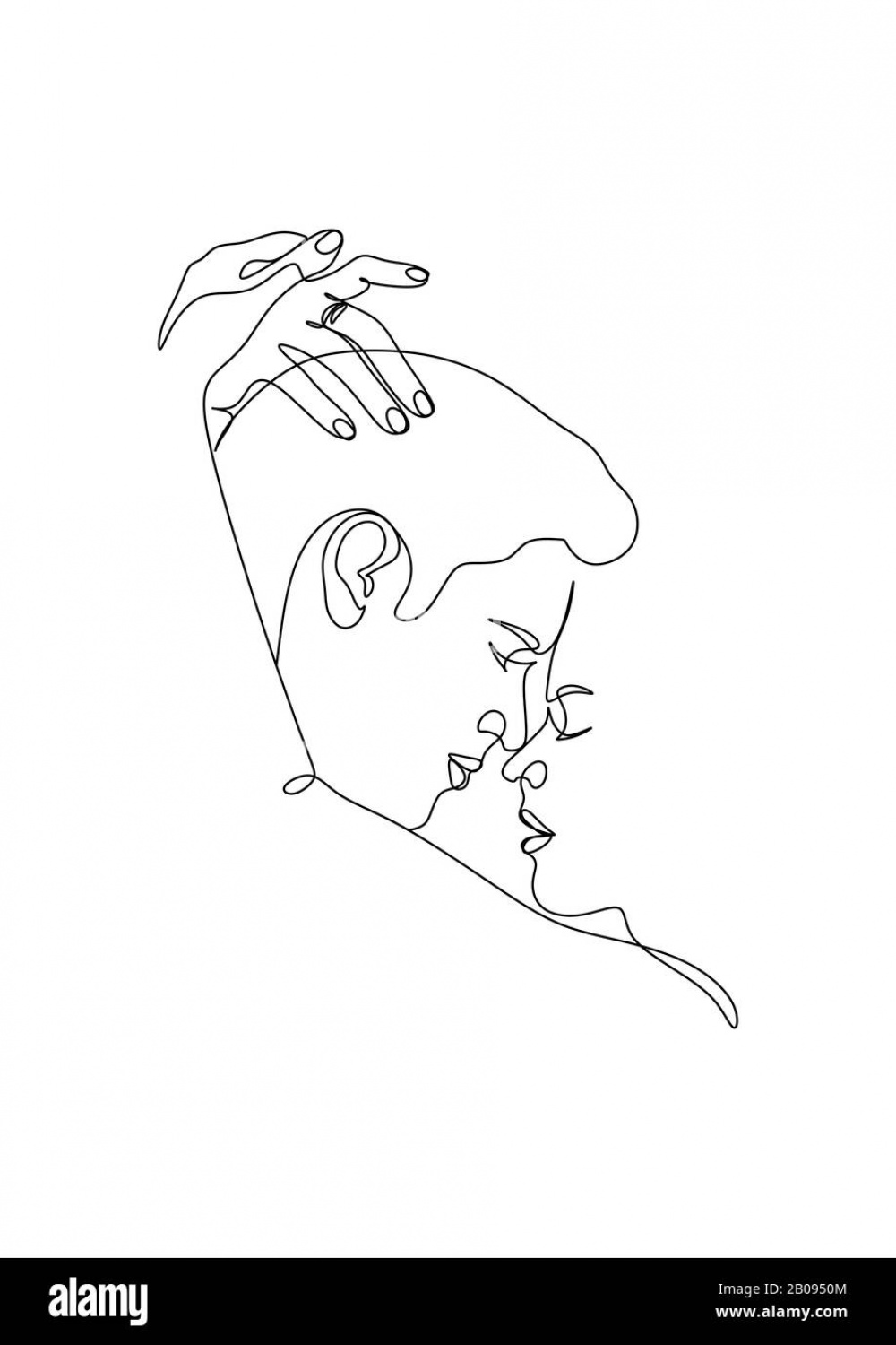 Couple line vector illustration. Love print