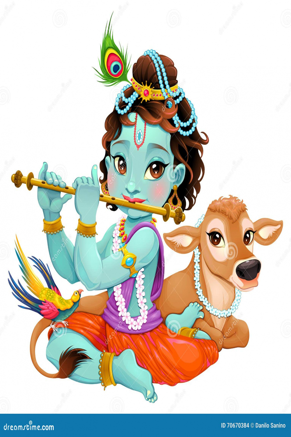 Cow Krishna Stock Illustrations –  Cow Krishna Stock