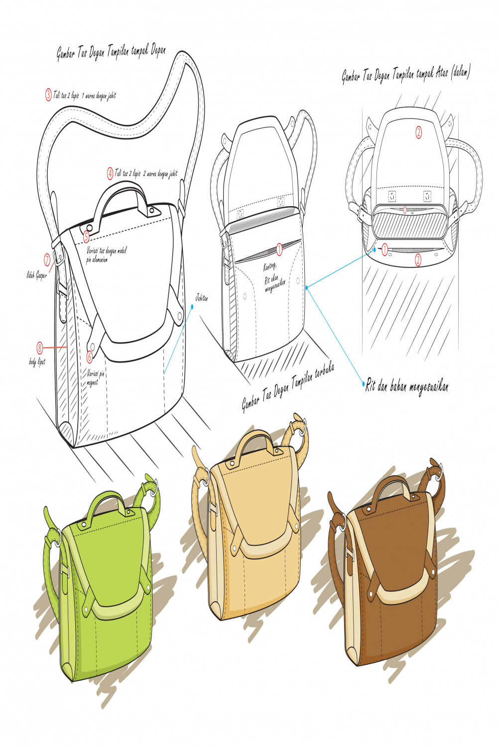 create an original bag concept detail sketch d