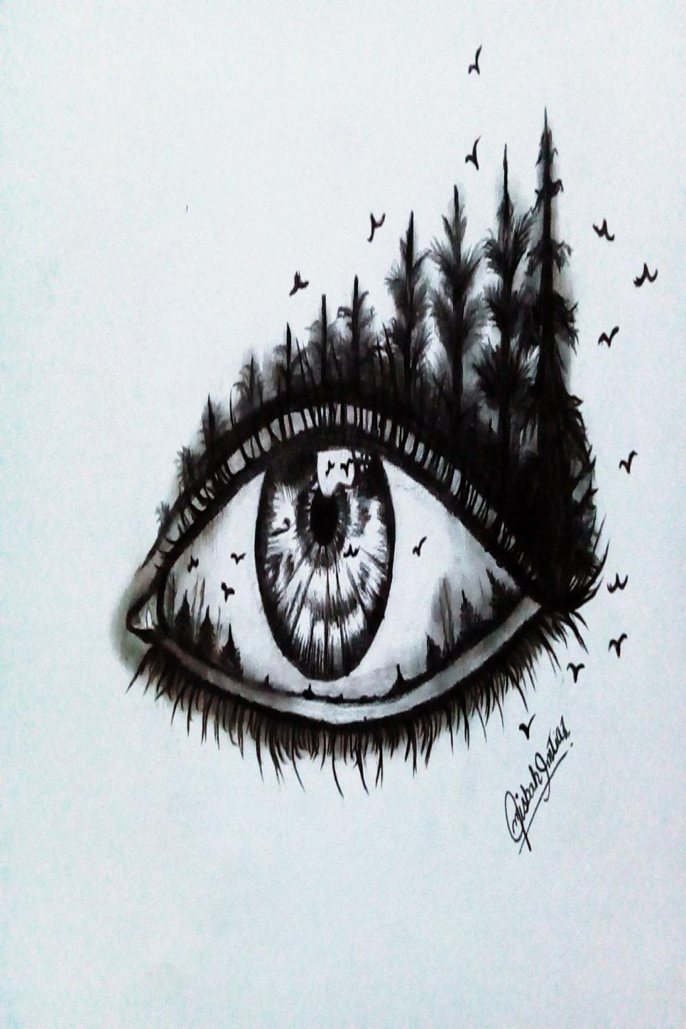Creative Eye drawing ♥️  Cool eye drawings, Eye drawing